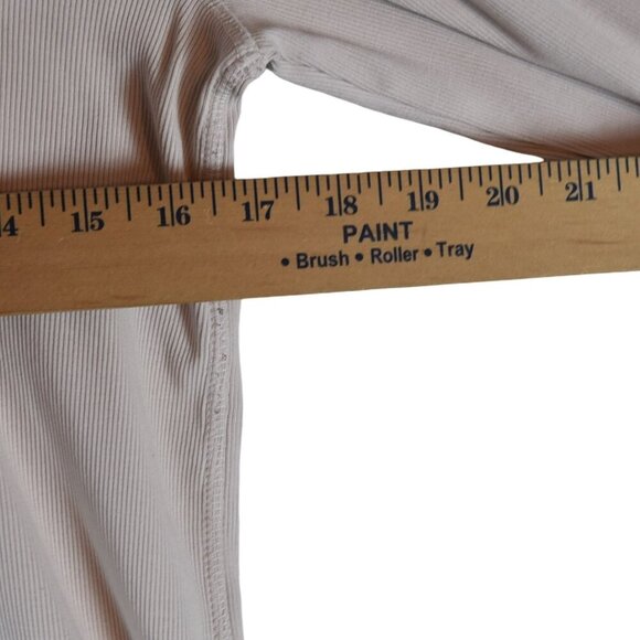COS Creamy Pink Ribbed Long Sleeve Top Minimalist Basic Luxe L - Picture 4 of 5